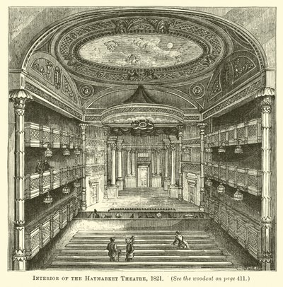 Interno del Teatro Haymarket, 1821 da English School