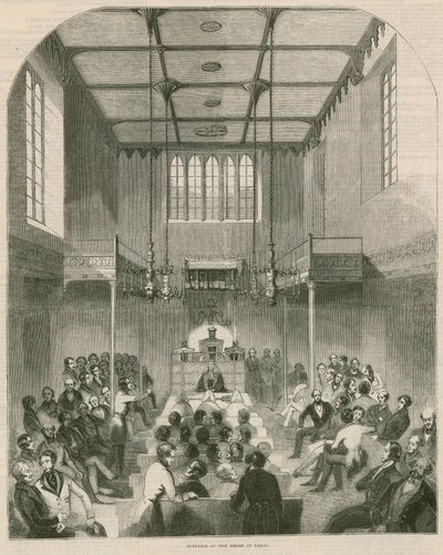 Interno della Camera dei Lord, Westminster, Londra da English School