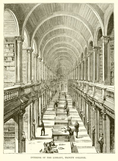Interno della biblioteca, Trinity College da English School