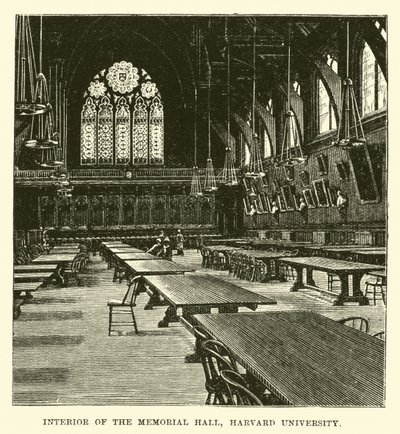 Interno della Sala Commemorativa, Università di Harvard da English School