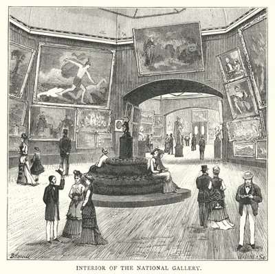 Interno della Galleria Nazionale (incisione) da English School