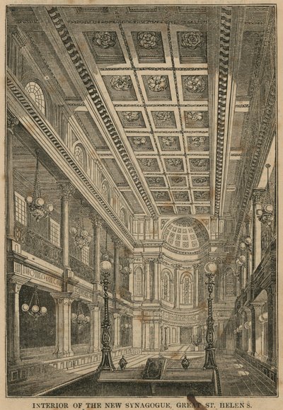 Interno della Nuova Sinagoga, Great St Helens, Londra da English School