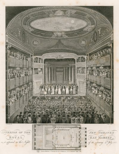 Interno del Nuovo Teatro Reale, Haymarket, Londra da English School