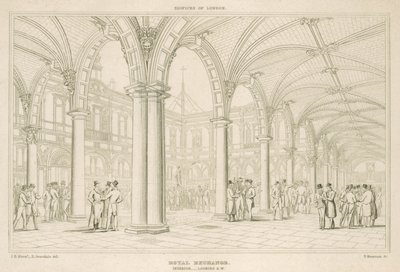 Interno della Royal Exchange, Londra, vista sud-ovest da English School