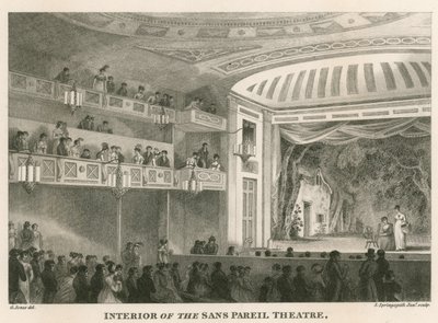 Interno del Teatro Sans Pareil (Teatro Adelphi), Londra da English School
