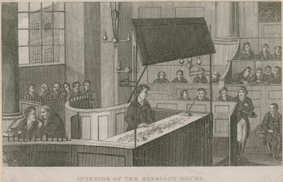 Interno della Sessions House, Old Bailey da English School