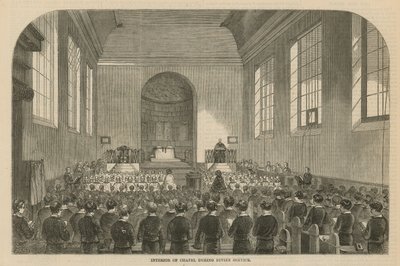 Interno della cappella durante il servizio divino da English School