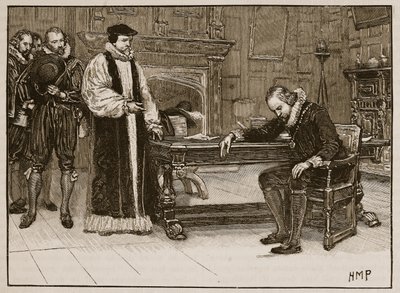 Intervista tra Bacon e la delegazione dei Lord, illustrazione da Cassells Illustrated History of England da English School