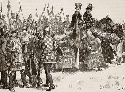Intervista tra Becket e re Enrico, illustrazione da Cassells Illustrated History of England da English School