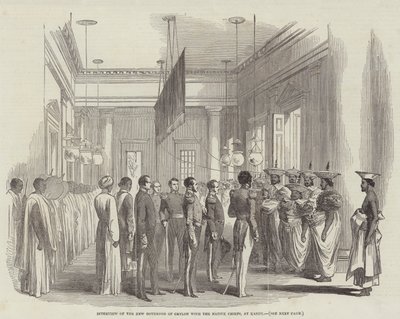Incontro del nuovo governatore di Ceylon con i capi nativi a Kandy da English School