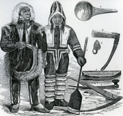 Coppia Inuit (incisione) da English School