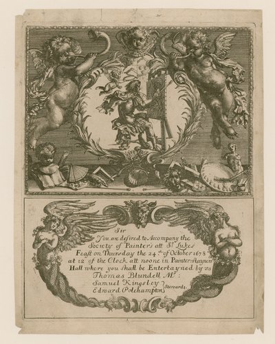 Invito alla Società dei Pittori per il 24 ottobre 1678 da English School
