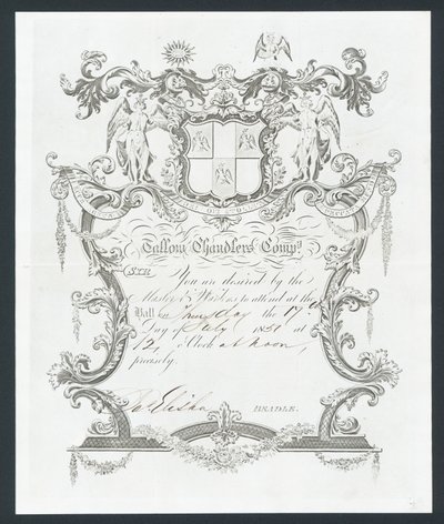 Invito al ballo della Tallow Chandlers Company, Londra da English School