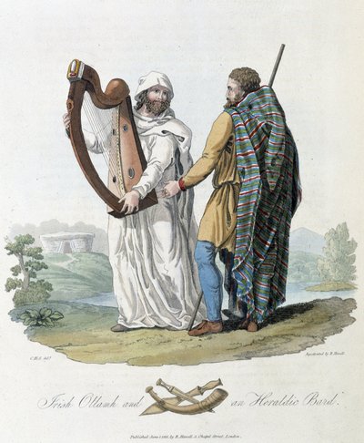 Bardo irlandese e viaggiatore - in "Celti e Goti, costumi degli abitanti delle isole britanniche del primo VI secolo e delle nazioni gotiche della costa occidentale del Baltico" di S.R. Meyrick e Ch. Smith da English School