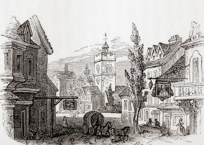 Islington, Greater London, Inghilterra nel 1760, da Old England: A Pictorial Museum, pub. 1847 da English School