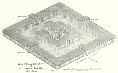 Elevazione isometrica del Tempio di Salomone, dopo Calmet (incisione) da English School