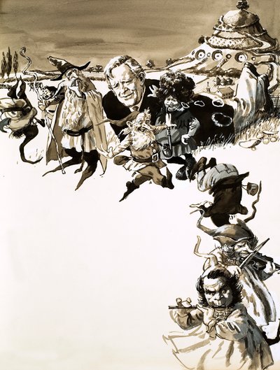J. R. R. Tolkien e personaggi de Il Signore degli Anelli da English School