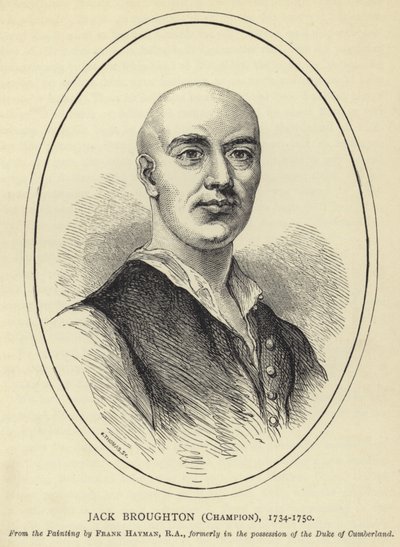 Jack Broughton, Campione, 1734-1750, dal Dipinto di Frank Hayman, RA, precedentemente in possesso del Duca di Cumberland da English School