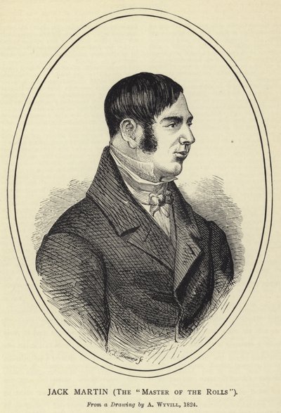 Jack Martin, the Master of the Rolls, da un disegno di A Wyvill, 1824 da English School