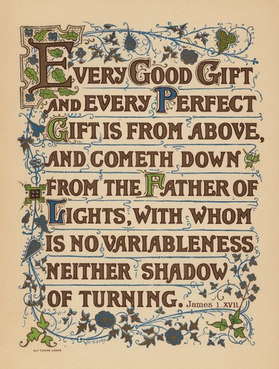 Giacomo 1:17 (litografia a colori) da English School