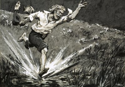 James Bruce corre verso quello che pensava fosse il Nilo Azzurro da English School