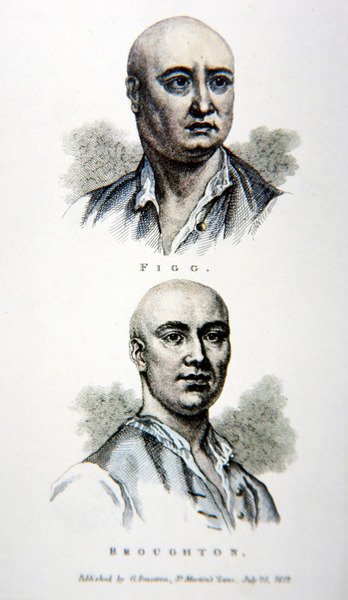 James Figg e Jack Broughton, da una stampa pubblicata nel 1812 da English School