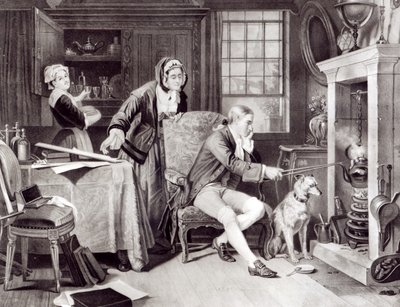 James Watt (1736-1819) che gioca con il vapore da English School