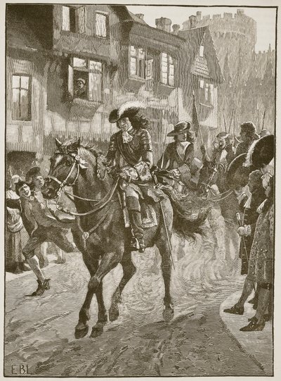 Giacomo entra a Dublino dopo la Battaglia del Boyne, illustrazione da Cassells Illustrated History of England da English School