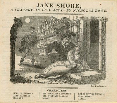 Jane Shore, una tragedia in cinque atti da English School