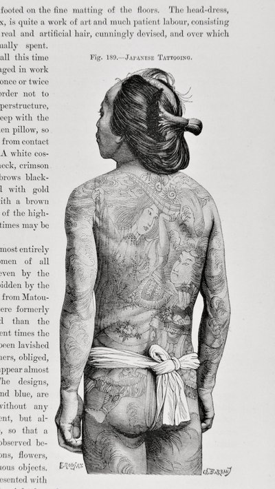 Uomo giapponese tatuato da English School