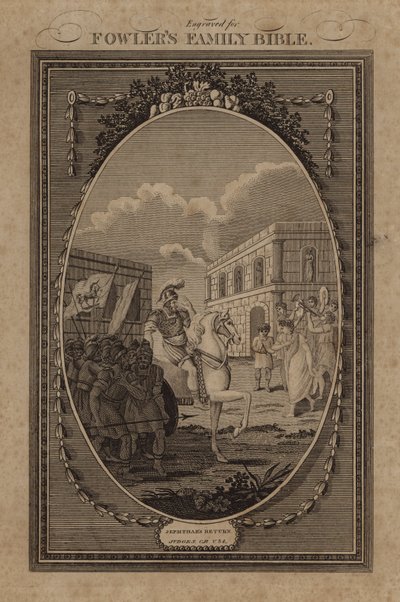 Il ritorno di Iefte, Giudici, Capitolo 11, Versetto 34 da English School