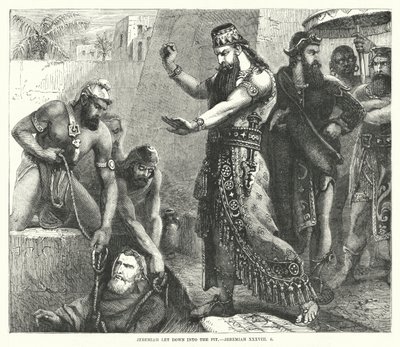 Geremia calato nella fossa, Geremia XXXVIII, 6 (incisione) da English School