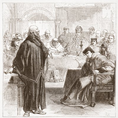 Gerolamo parla al suo processo, illustrazione da La storia del protestantesimo di James Aitken Wylie (1808-1890), pub. 1878 da English School