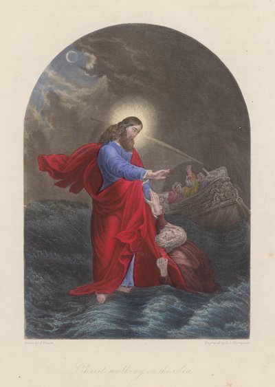Gesù Cristo che cammina sul mare di Galilea da English School