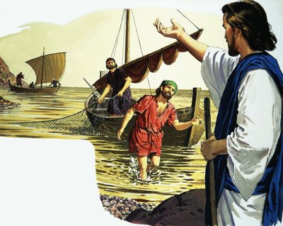 Gesù Cristo con pescatore da English School