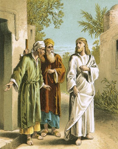 Gesù e i due discepoli a Emmaus da English School