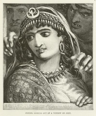 Jezebel guarda fuori da una finestra su Jehu da English School