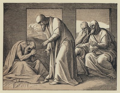 Giobbe, La visione di Elifaz (incisione) da English School