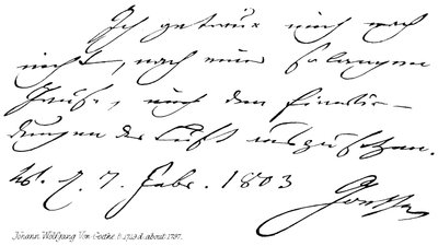 Johann Wolfgang Von Goethe, n. 1749, m. circa 1797 da English School