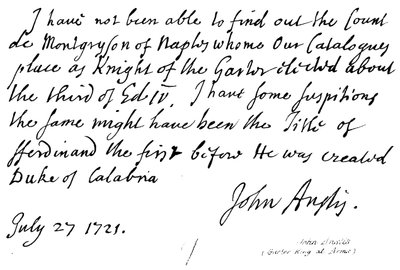 John Anstis, Re d