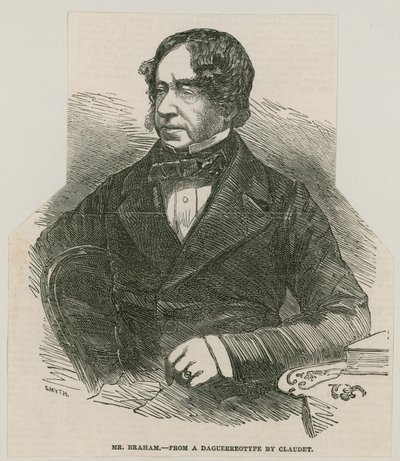 John Braham, cantante; da un dagherrotipo di Claudet da English School