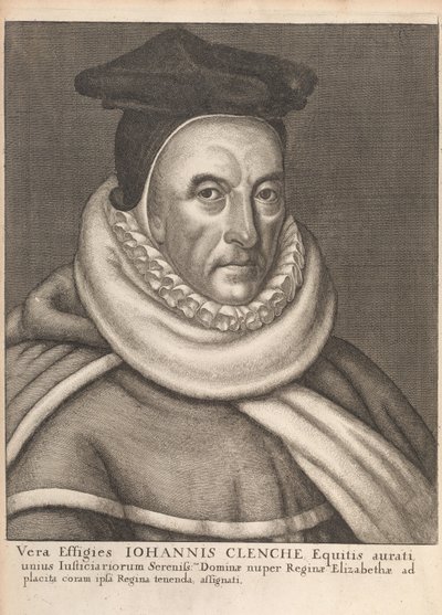 John Clenche, da Memoriali Storici delle Leggi Inglesi di William Dugdale, Londra 1666 da English School