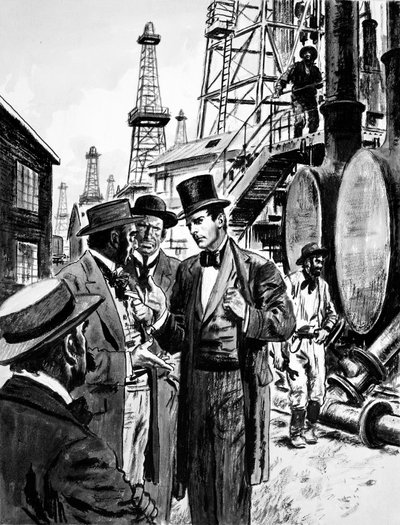 John D Rockefeller e Samuel Andrews, un fabbricante di candele, videro il futuro nella raffinazione del petrolio dai pozzi da English School