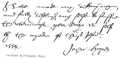 John Hooper, Vescovo di Gloucester (Martire) da English School