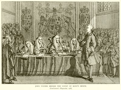 John Wilkes davanti alla Corte del Re da English School