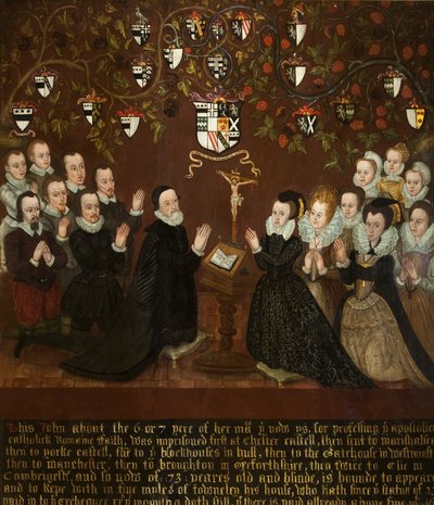 John e Mary Towneley e famiglia, 1601 da English School