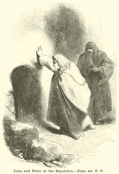 Giovanni e Pietro al sepolcro, Giovanni, xx, 2, 5 da English School