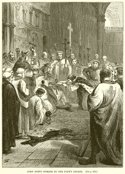 Giovanni che rende omaggio al legato papale da English School