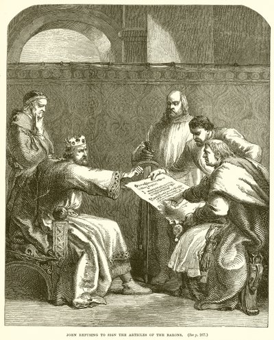 Giovanni che rifiuta di firmare gli articoli dei baroni da English School
