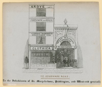 Johnson e Hall, sarti, 119 Edgware Road da English School